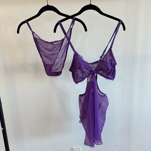 Victoria's Secret Violet Lace Chemise-Size XL